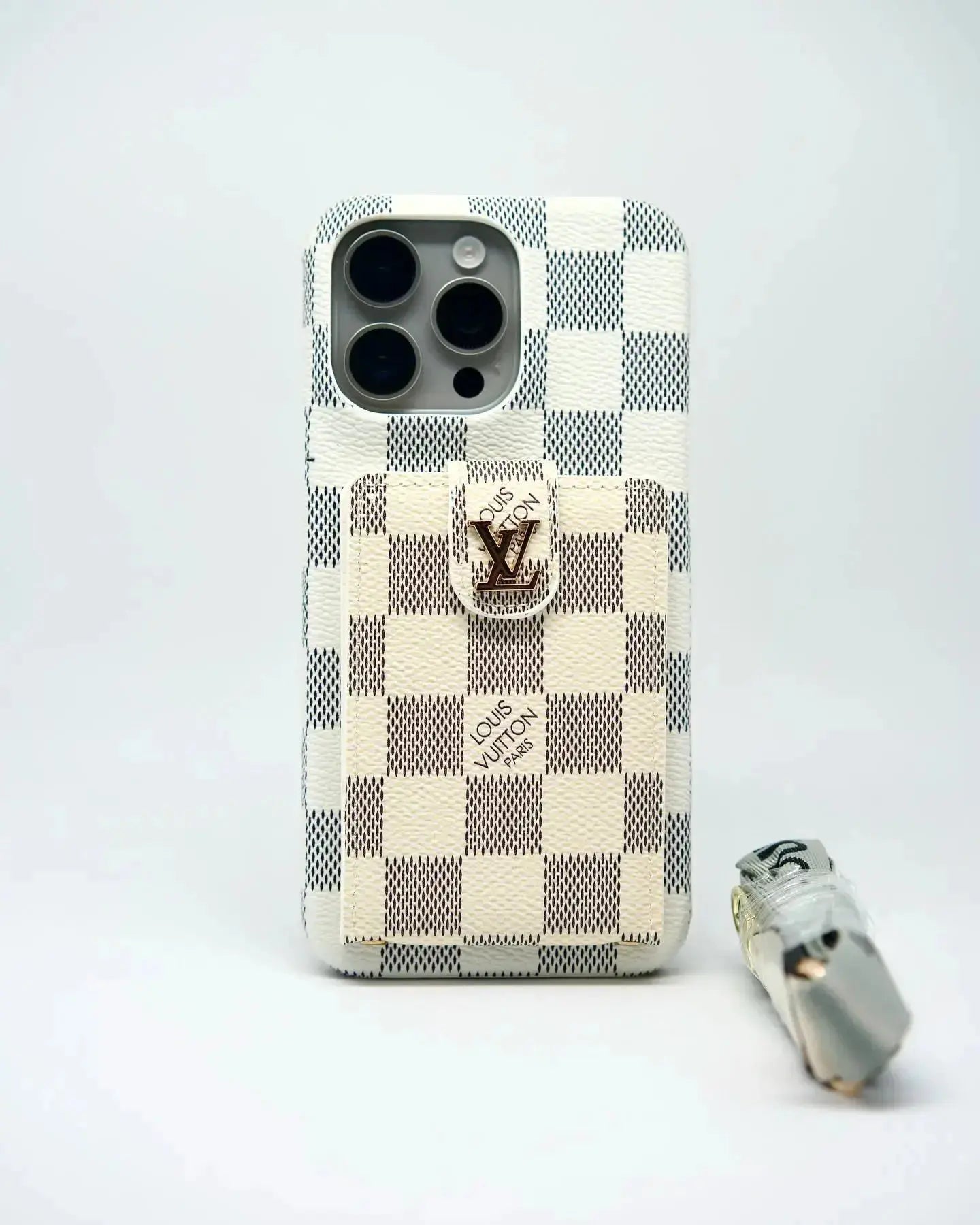 Black Louis Vuitton iPhone 17 Pro Max Case Cardholder BREATHE