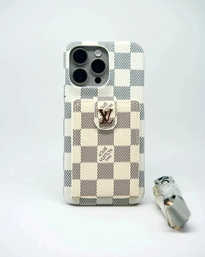 White Louis Vuitton iPhone 17 Pro Max Case Cardholder BREATHE