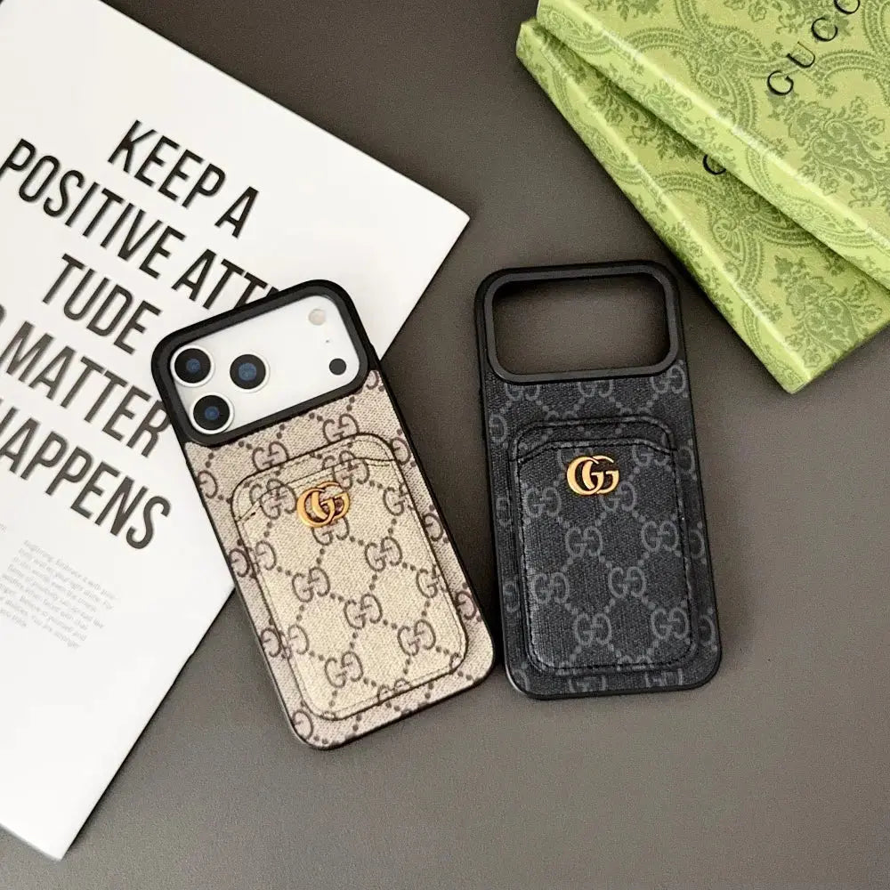 Dark GG Nocturne Gucci iPhone 17 Pro Max Case With Cardholder BREATHE