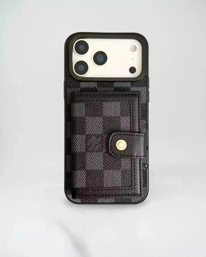 Louis Vuitton iPhone 17 Pro Max Case With Cardholder - checkered Damier Graphite canvas BREATHE