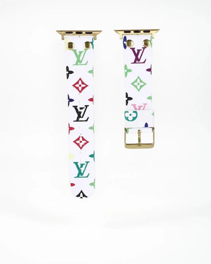 Louis Vuitton Apple Watch Band Tambour Monogram Black Colorful Strap BREATHE