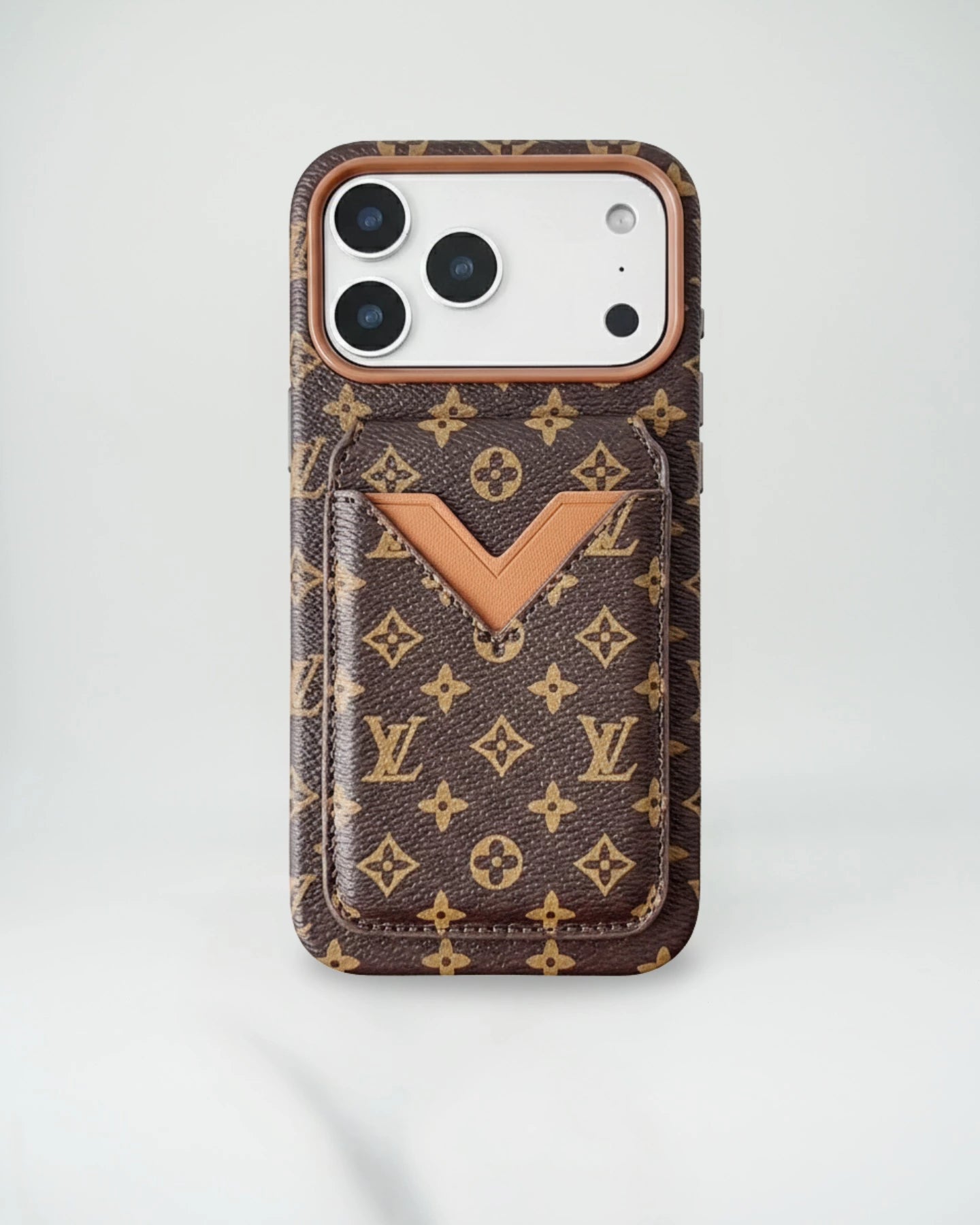 Dark Louis Vuitton iPhone 17 Pro Max Case with cardholder – Classic Monogram Luxury