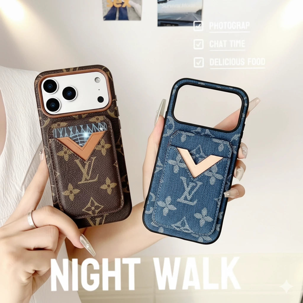 Dark Louis Vuitton iPhone 17 Pro Max Case with cardholder – Classic Monogram Luxury