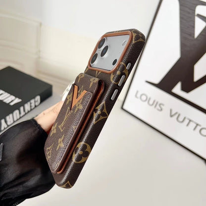 Dark Louis Vuitton iPhone 17 Pro Max Case with cardholder – Classic Monogram Luxury