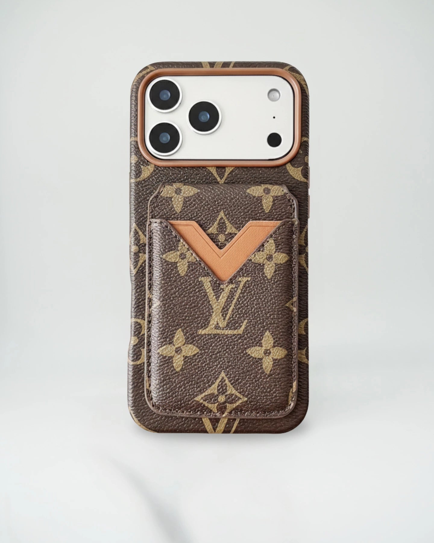 Dark Louis Vuitton iPhone 17 Pro Max Case with cardholder – Classic Monogram Luxury