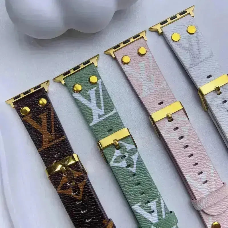 Louis Vuitton Apple Watch Band Black Monogram With Gold BREATHE