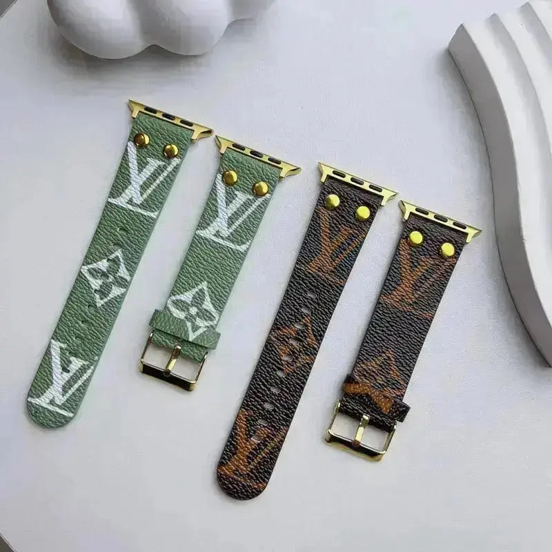 Louis Vuitton Apple Watch Band Series 11 Sky Blue Monogram With Gold BREATHE