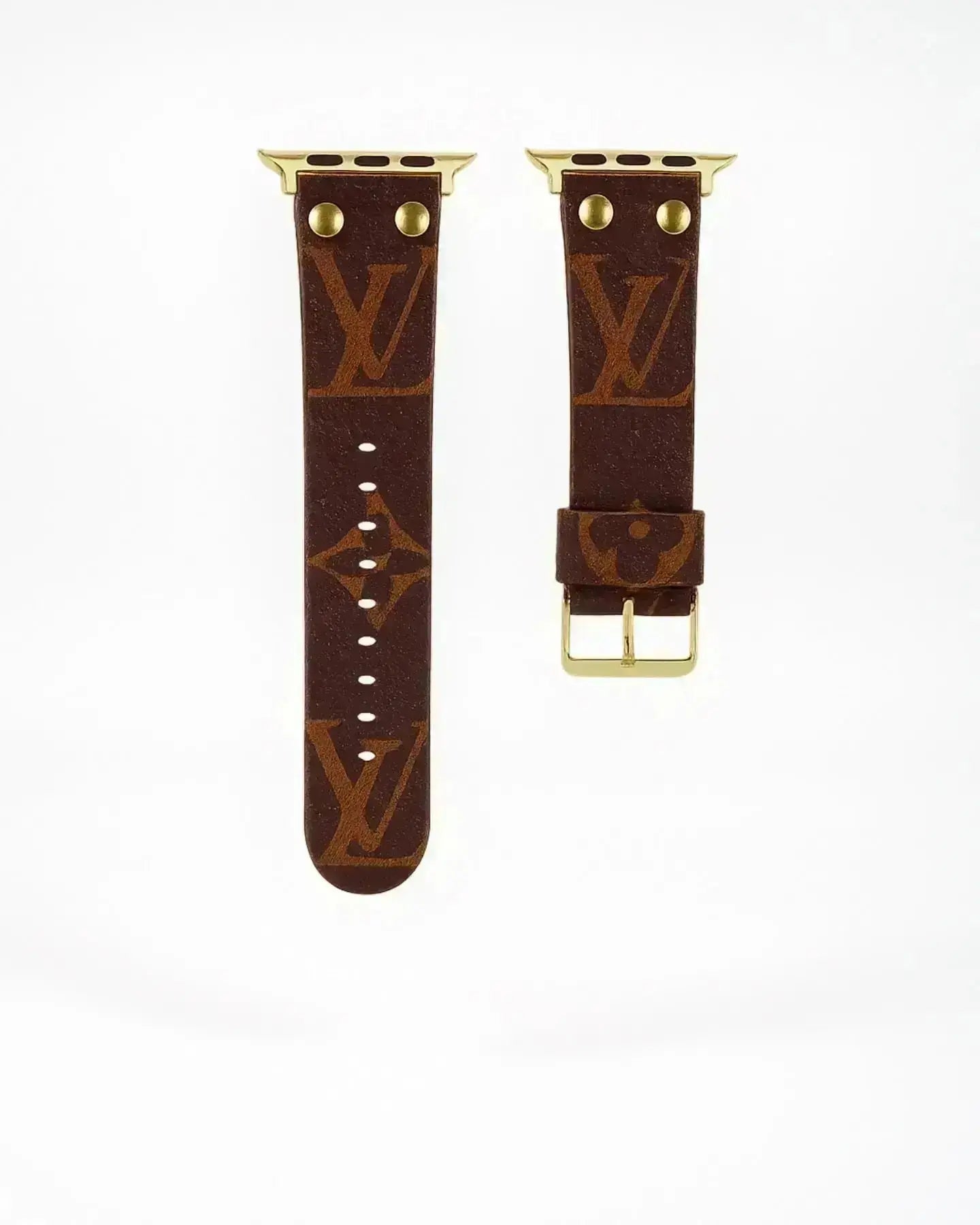 Louis Vuitton Apple Watch Band Black Monogram With Gold BREATHE