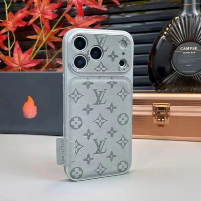 Gray Louis Vuitton iPhone 17 Pro Max Case - LV Eclipse Monogram BREATHE