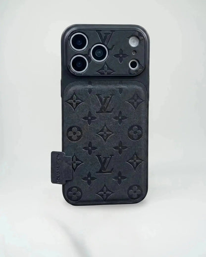 Gray Louis Vuitton iPhone 17 Pro Max Case - LV Eclipse Monogram BREATHE