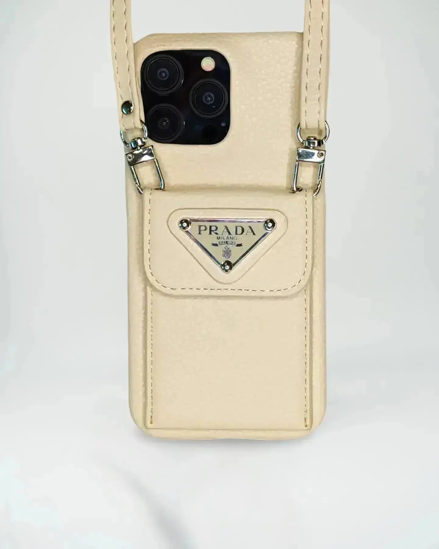 L'Ivoire Prada iPhone 17 Pro Max Case With Strap Crossbody BREATHE