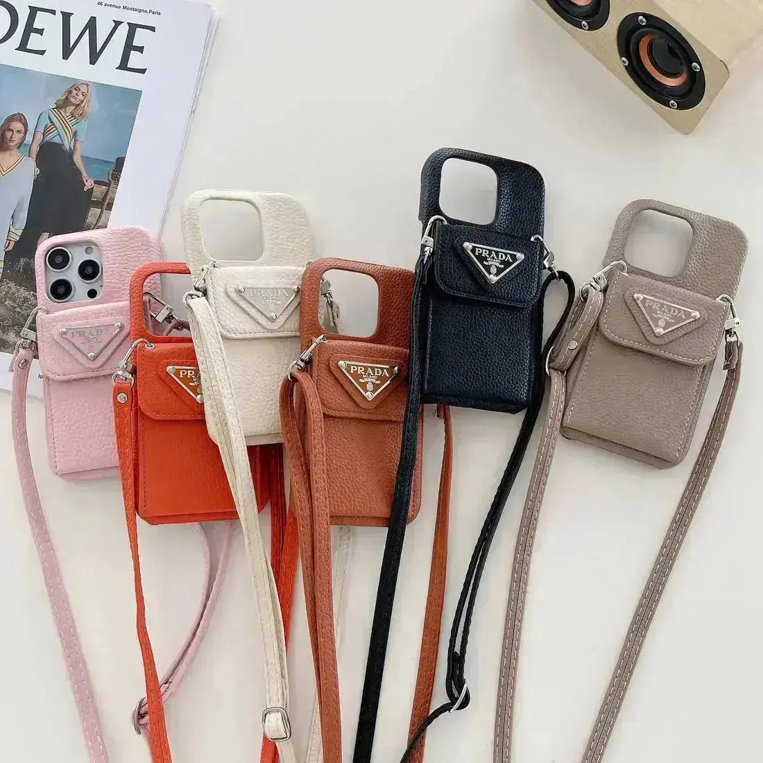 L'Ivoire Prada iPhone 17 Pro Max Case With Strap Crossbody BREATHE