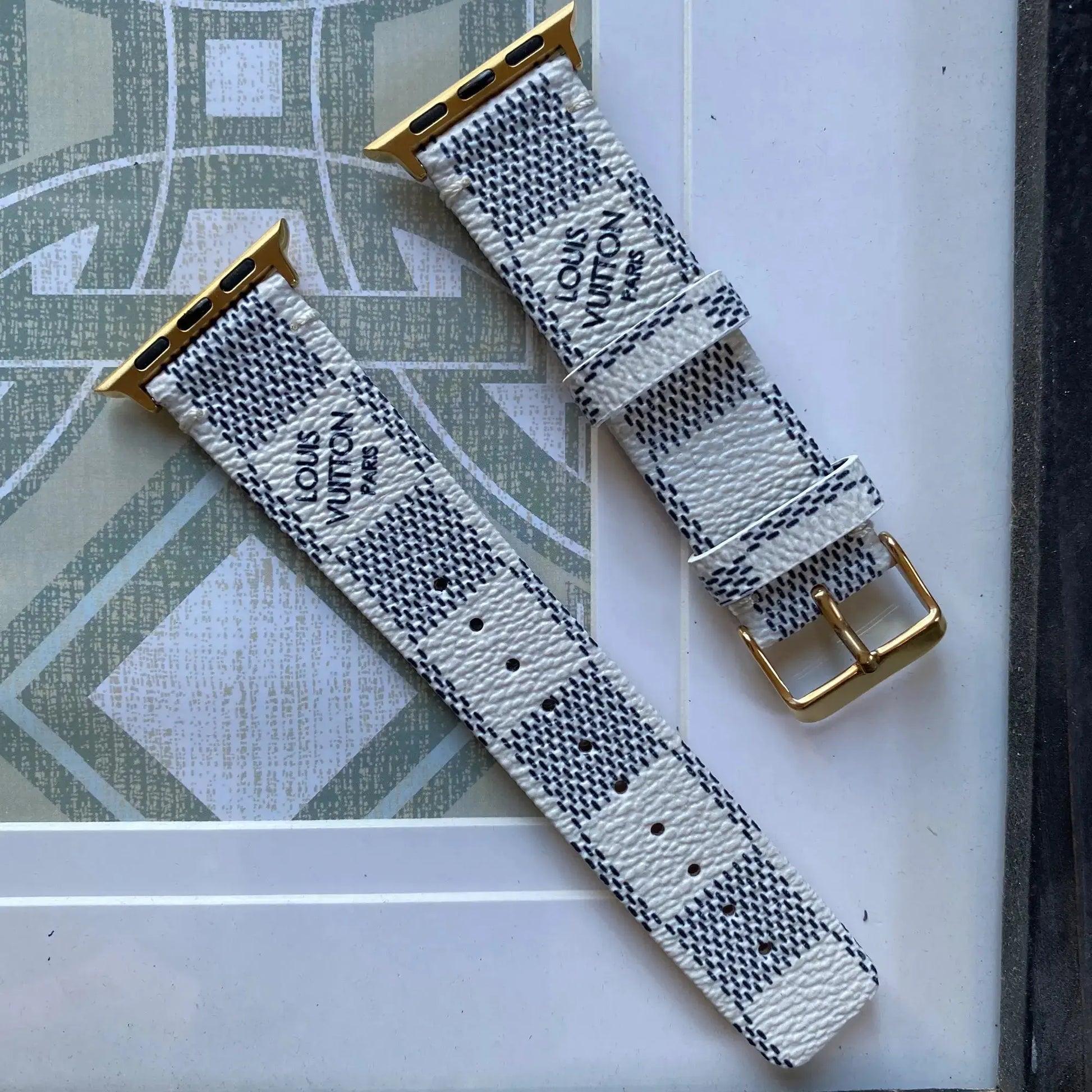 Louis Vuitton Apple Watch Band Tambour Damier Ebène Canvas Strap BREATHE