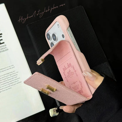 pink Hermes iPhone 17 Pro Max Case With card holder